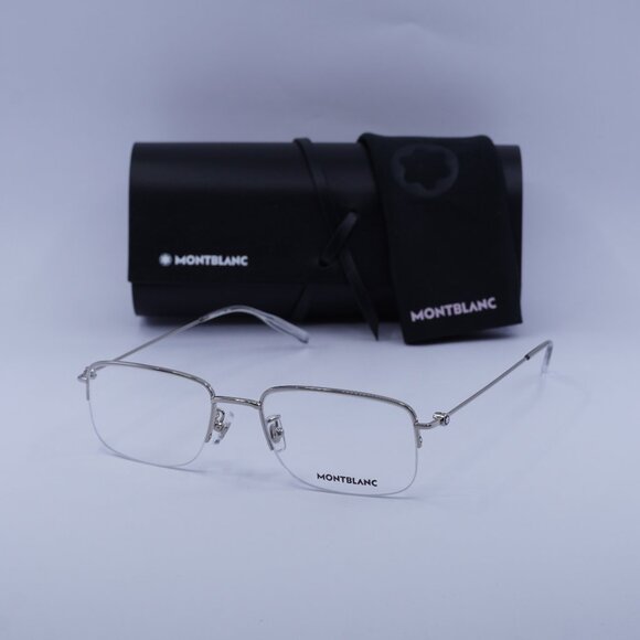 Montblanc MB0084OK 004 Rectangle Eyeglasses 55mm – Dark Ruthenium - Picture 1 of 10